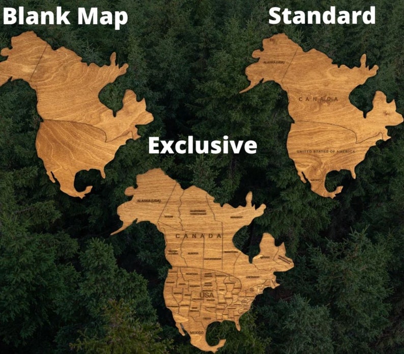 Wooden World Map Walnut Brown zdjęcie 4