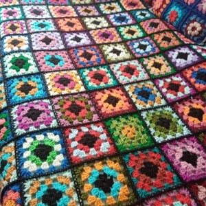 Patchwork bedspread hand knitted image 2