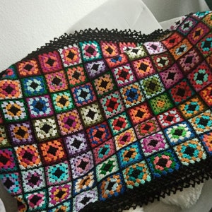 Patchwork bedspread hand knitted image 4