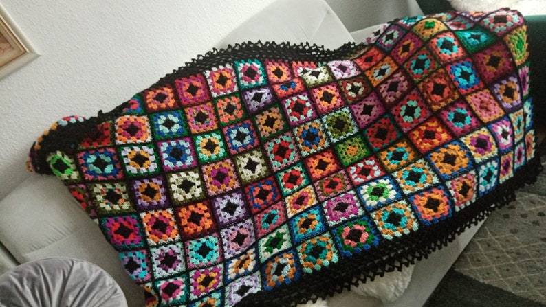 Patchwork bedspread hand knitted image 4