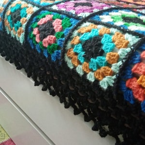 Patchwork bedspread hand knitted image 3