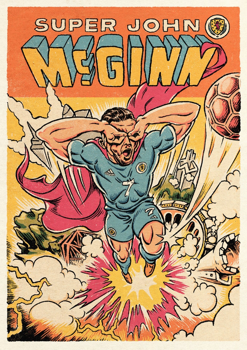 Super John McGinn Comic Book Giclée Print A3 image 1