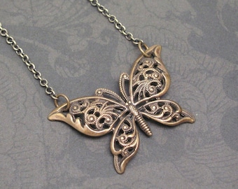 Butterfly Necklace Cottagecore Jewelry Fairy Fantasy Accessory Insect Nature Lovers Jewelry Gift Mom Present
