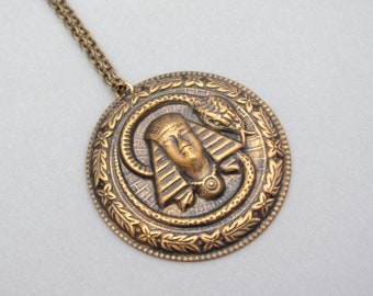 Egyptian Revival Necklace Pharaoh Snake Pendant Art Deco Cosplay Ren Faire Birthday Gift For Him or Her Asp Goth Aesthetic Necklace