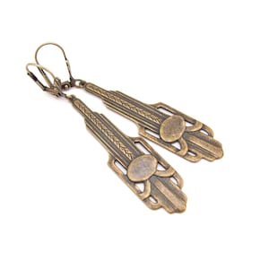 Pendientes Art Déco de latón dorado envejecido para dama de honor, joyería nupcial, joyería de boda vintage, pendientes Hawaiibeads