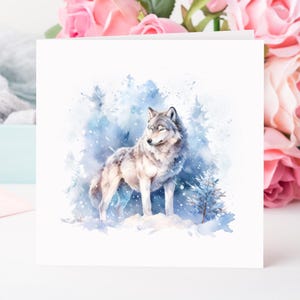 10 Winter Wolf Card Set, Pack of 10 Greeting Cards, Eco-Friendly with Envelopes, Wildlife Card Set, Wolf Greeting Card Set, Wolf cards