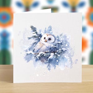Snowy Owl Greeting Cards: Eco-Friendly Winter Wildlife Art, Set of 10