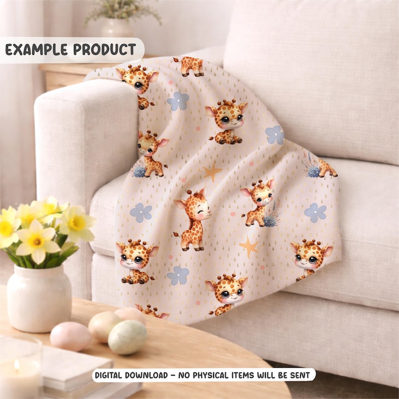 Watercolor Giraffe Seamless Pattern, Safari Nursery Wallpaper (digital ...