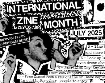 2025 International Zine Month Poster of Prompts!