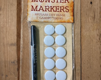 Monster Markers - 1" Reusable Dry-Erase Tabletop Tokens for D&D and Pathfinder