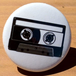 Cassette tape Button, Magnet, Bottle Opener 3 sizes, 5 colors image 1