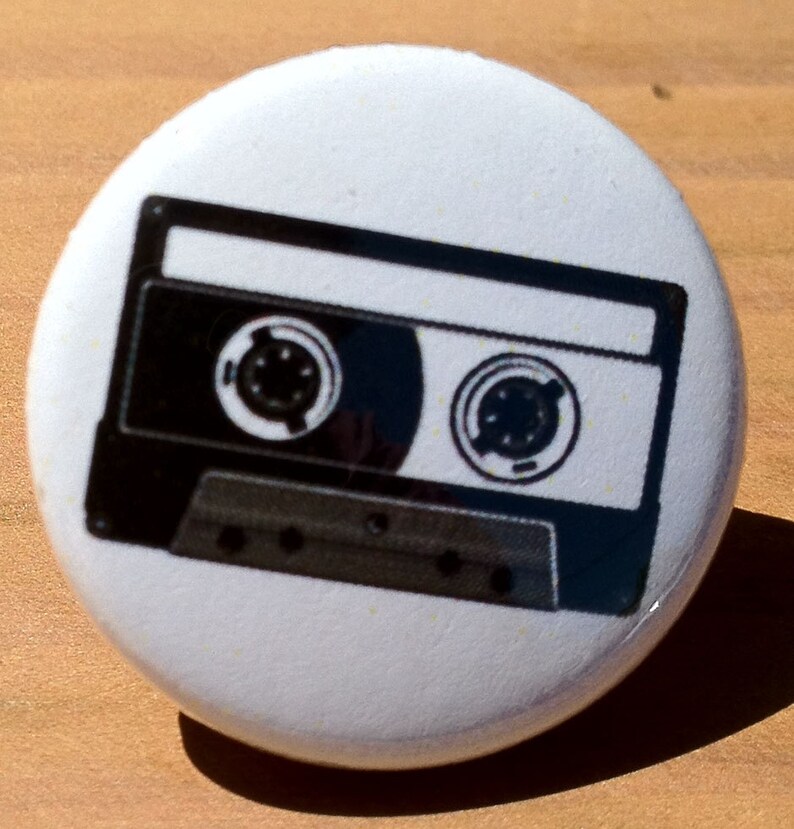 Cassette tape Button, Magnet, Bottle Opener 3 sizes, 5 colors image 1