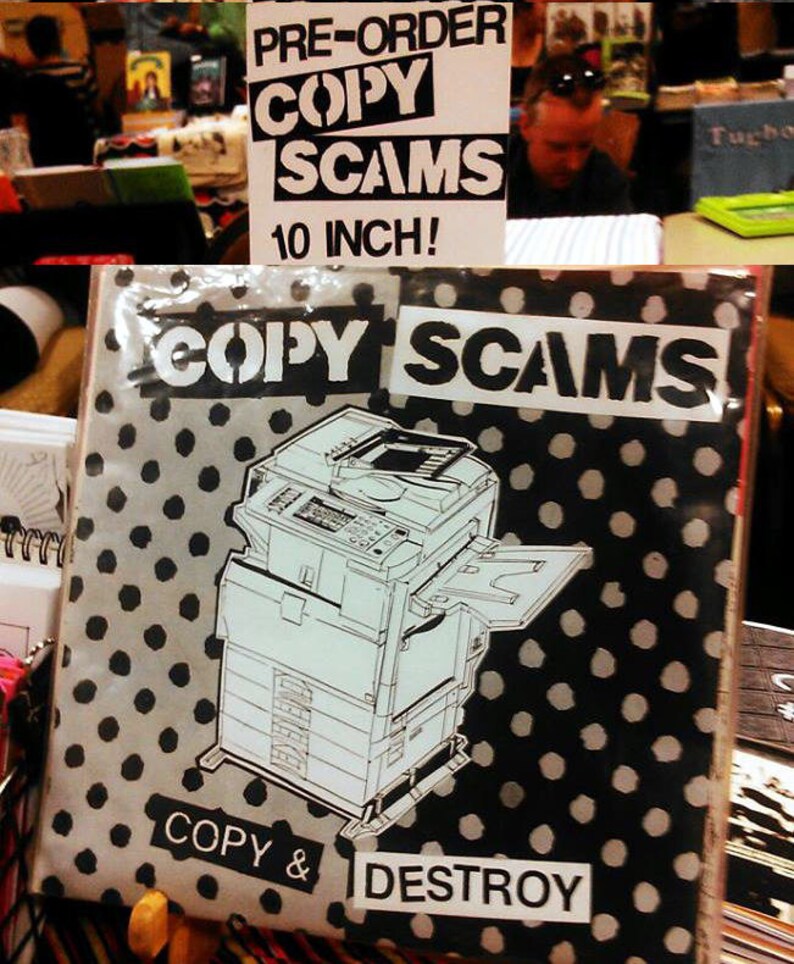 Copy Scams Copy & Destroy 10 inch vinyl record, digital download code and 16 page zine image 2