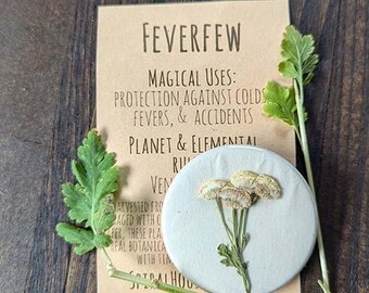 Feverfew Botanical Pin-back Charm