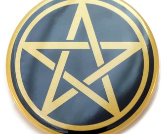 Gold Pentacle Magnet or Hand Mirror - 2.25" or 3.5"