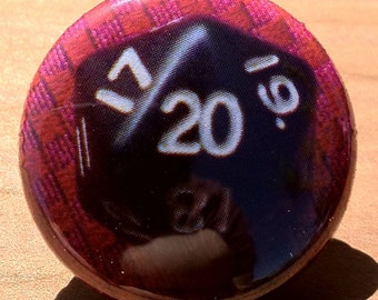 d20 Gaming Dice - Button, Magnet, or Bottle Opener