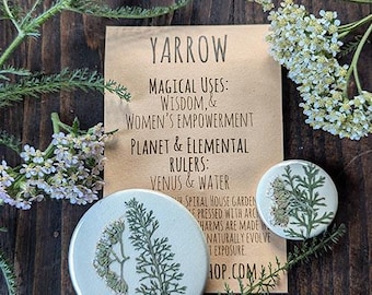 Yarrow Botanical Pin-back Charm