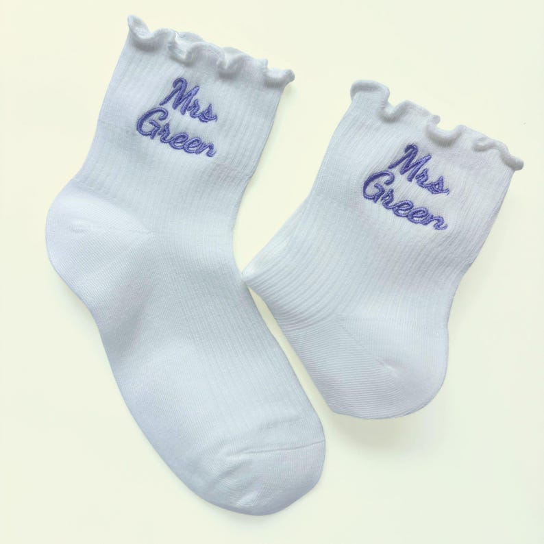 Embroidered Socks with Mrs. Bridal Shower Gift for Bride