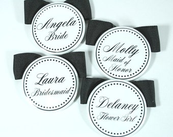 Set of 8 Personalized Bachelorette Party Favors, Personalized Bridesmaid Favors, Wedding Party Pin Back Buttons