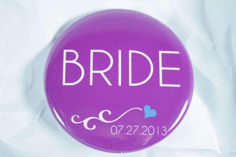 15 Team Bride Bachelorette Buttons, Bridesmaid Buttons in Any Colors image 3