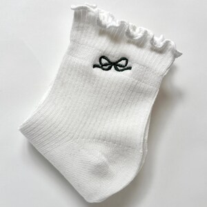 Embroidered Coquette Bow Socks