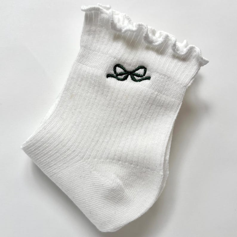 Embroidered Coquette Bow Socks