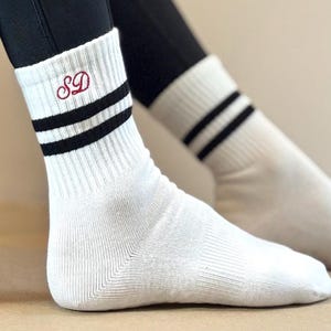 Custom Embroidered Yoga Pilates Barre Sock with Grip