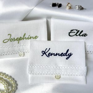 Bridesmaid Gift from Bride Personalized Embroidered Jewelry Pouch