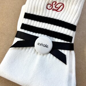 Personalized Monogrammed Crew Socks for Pilates Lover Instructor