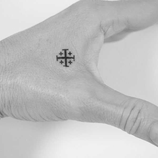 Crusaders Cross, Jerusalem Cross Tattoo, Orthodox Cross, temporary tattoos, camp tattoos, church camp tattoos, cross tattoo