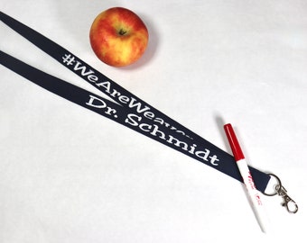 Black and White Personalized Lanyard School Colors, Lanyard for Male Teacher, Principal Lanyard, Lanyard Tradtional, Gift for Male Teacher