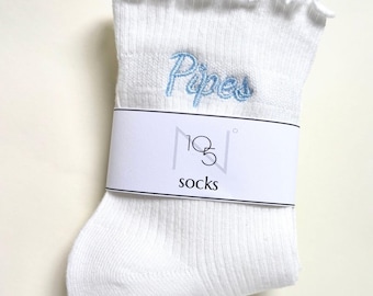 Name Bridesmaid Proposal Embroidered Ruffle Sock Personalized Gift For Mom Under 10 Wedding Party Bachelorette Weekend Gift for Bridal Party
