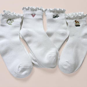 Booklover Gift Women Custom Embroidered Sock With Initial Teen Book Idea Bookworm Thing Reading Lover Bookish Gift Librarian Booktok Merch image 2