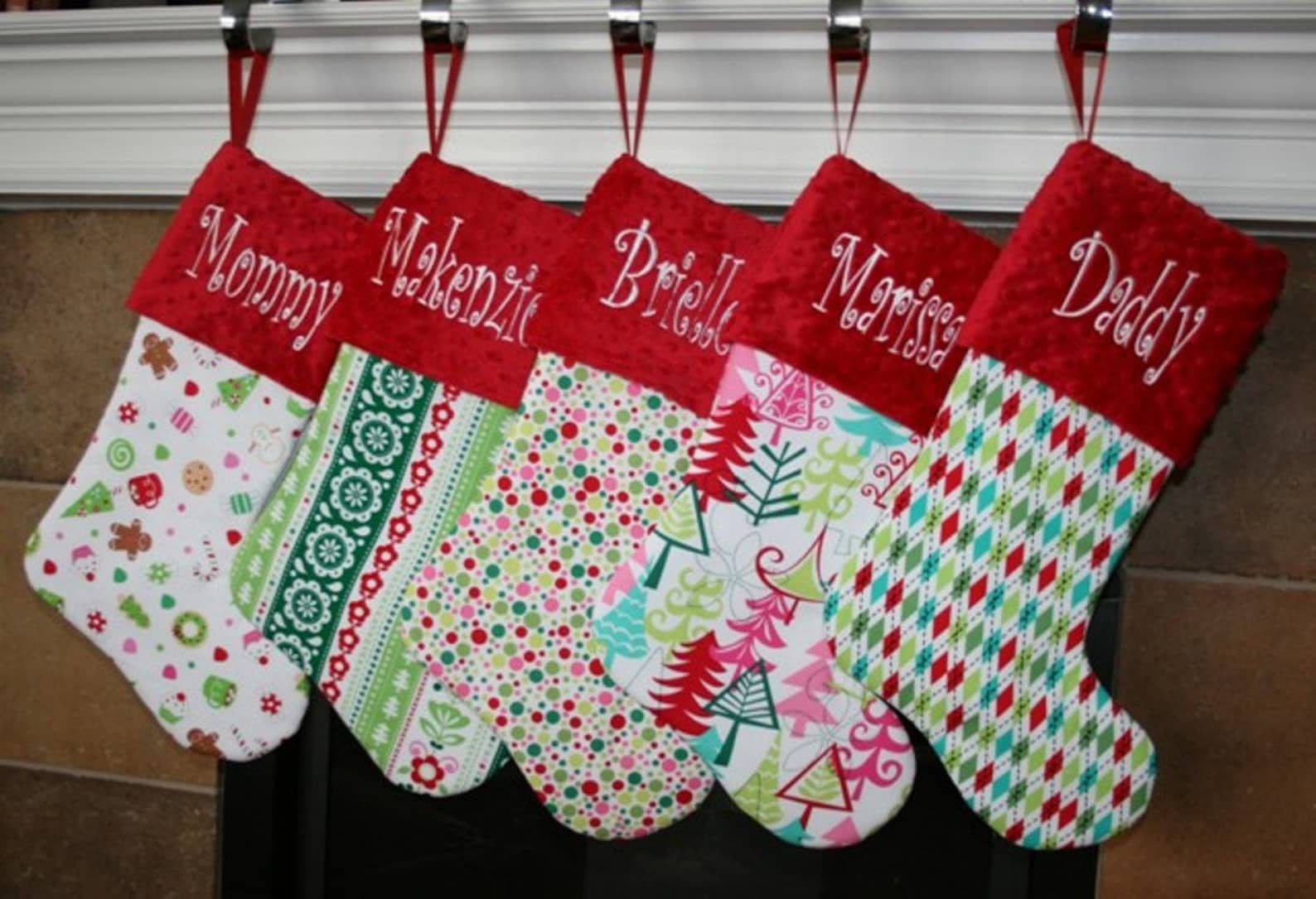 Family Christmas Stockings Set Monogrammed Stocking  Etsy