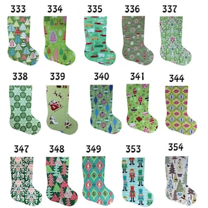 Chaussettes de Noël personnalisées Chaussettes de Noël à monogramme Chaussettes de Noël vertes