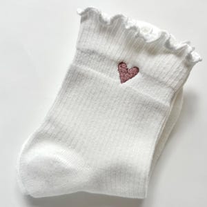 Embroidered Heart Socks