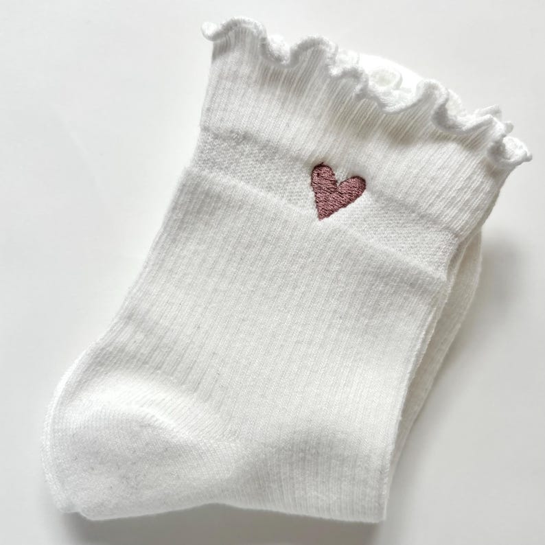 Embroidered Heart Socks