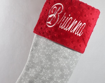 Silver Snowflakes Family Christmas Stockings Personalized