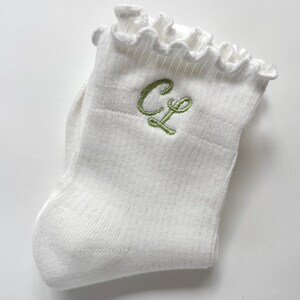Monogram Initial Socks Custom Embroidered Personalized Bridesmaid