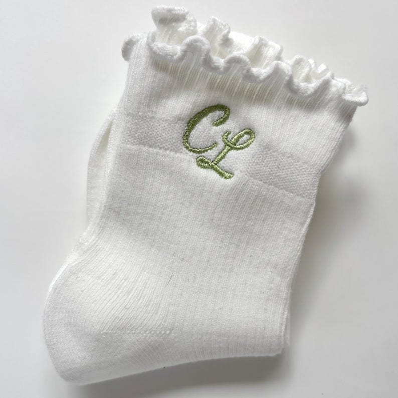 Monogram Initial Socks Custom Embroidered Personalized Bridesmaid