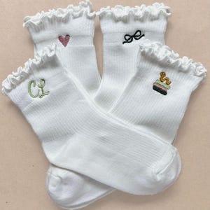 Booklover Gift Women Custom Embroidered Sock With Initial Teen Book Idea Bookworm Thing Reading Lover Bookish Gift Librarian Booktok Merch image 1