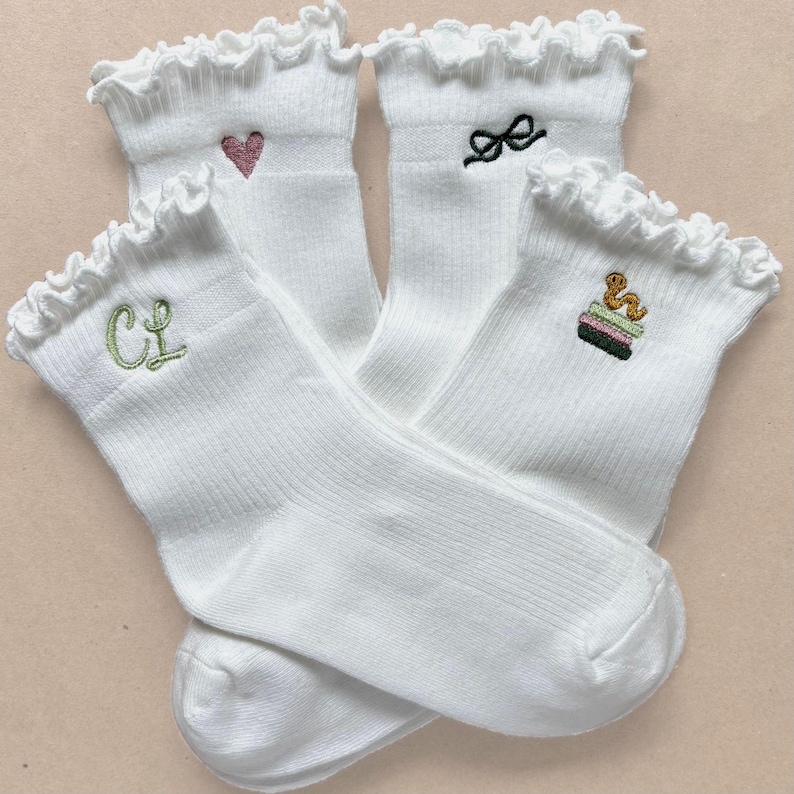 Booklover Gift Women Custom Embroidered Sock With Initial Teen Book Idea Bookworm Thing Reading Lover Bookish Gift Librarian Booktok Merch image 1