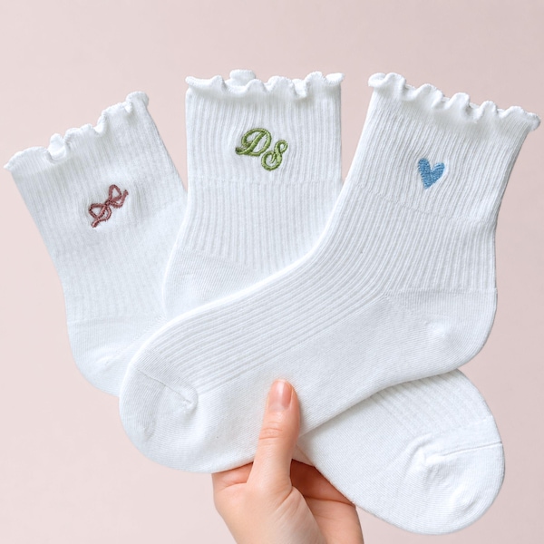 Custom Ruffle Sock Bridesmaid Gift Set Bridal PartyMonogrammed Bridesmaid Proposal Bachelorette Weekend Personalized Coquette Sock Women