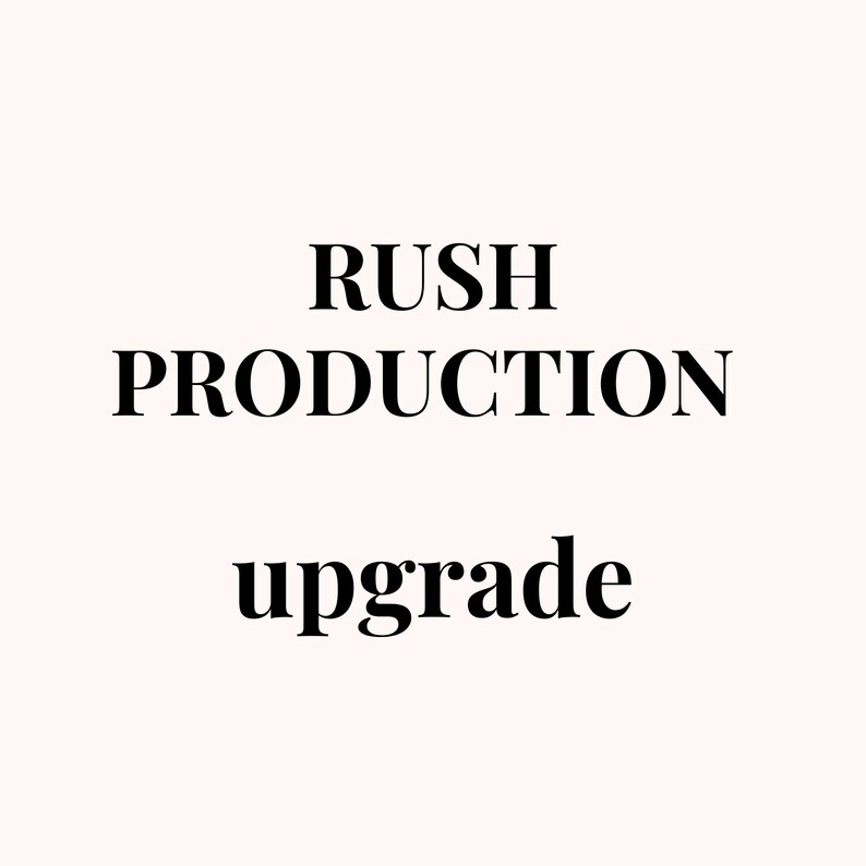 May include: A digital graphic on a pale pink background featuring the text RUSH PRODUCTION in bold black capital letters, followed by the word upgrade in smaller black lowercase letters centred below the main text.