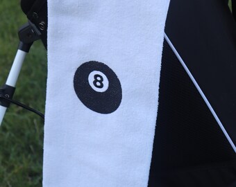 Eight Ball Golf Towel, Fathers Day Gift, Monogrammed Golf Towel, Gift For Golfer, Gift For Dad, Grandfather Gift, Golf Towel Monogram, Towel