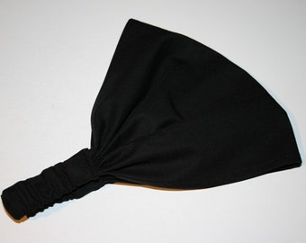WOMENS HEADBAND - Basic BLACK headscarf for women, Headband for Teens, Headscarf for Women