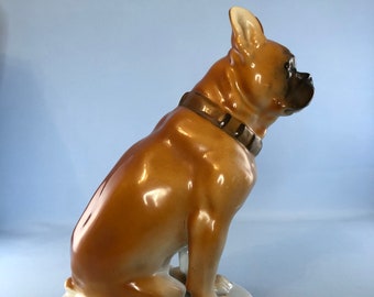 USSR Vintage Porcelain Figurine Bulldog By Leningrad Porcelain Factory Original Production of Old Soviet Union Trofey for Real Collectioners