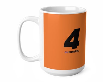 McLaren F1 ceramic coffee cup - featuring Lando Norris and Oscar Piastri