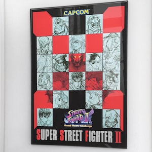 Super Street Fighter II X Poster Print | Capcom Arcade Game Art | 90s FGC Wall Decor | Grand Master Challenge | Retro Gaming Fan Gift