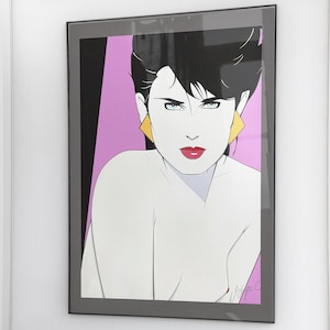 Patrick Nagel Poster Print, 80s Pop Art Woman, Minimalist Wall Decor, New Wave Graphic Art, Deco gift